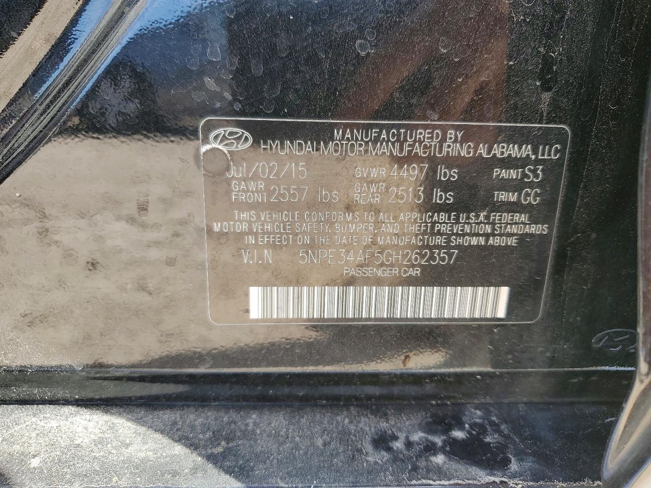 2016 HYUNDAI SONATA