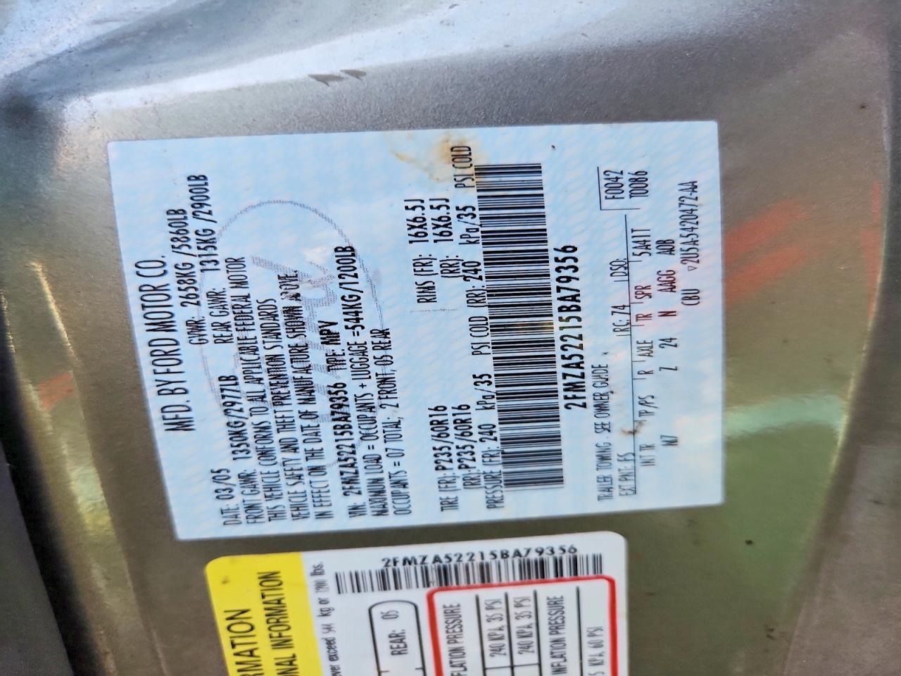2005 FORD Freestar