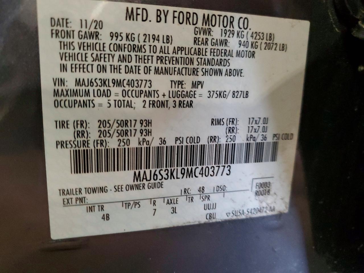 2021 FORD EcoSport