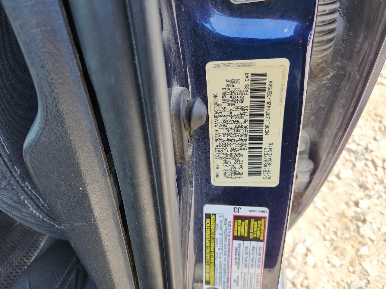 2012 TOYOTA COROLLA