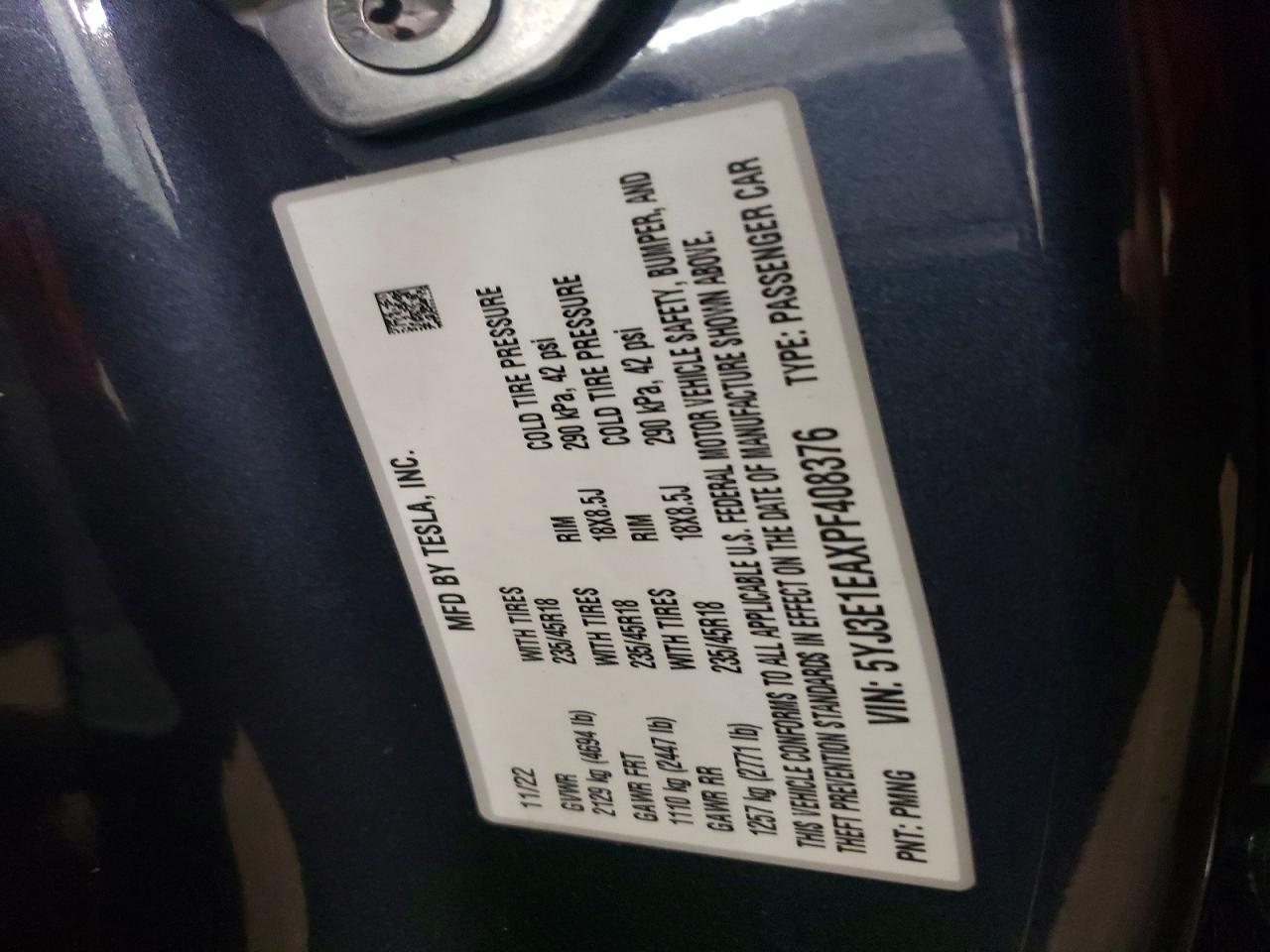 2023 TESLA MODEL 3