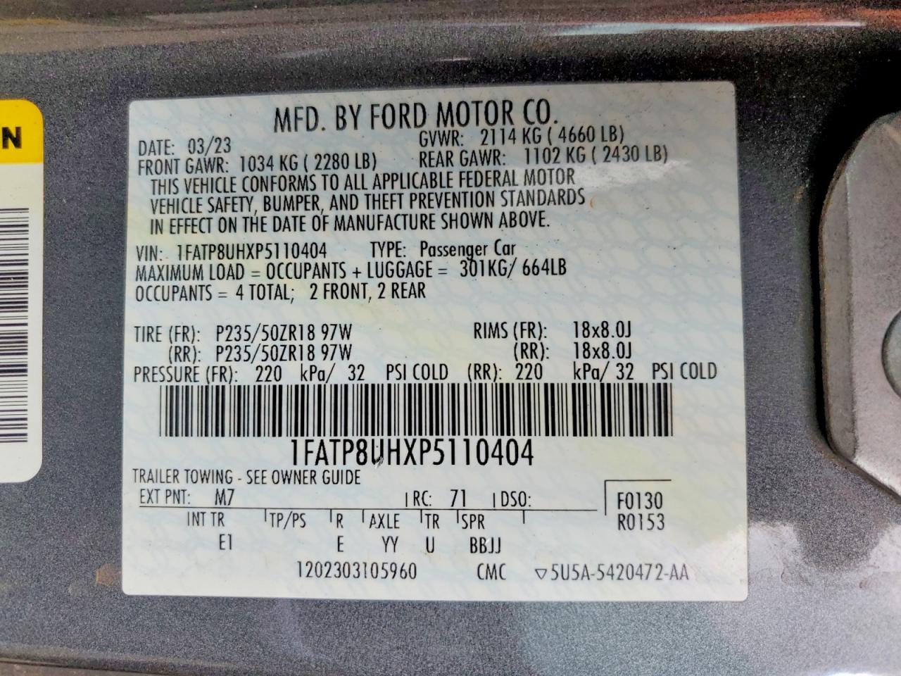 2023 FORD MUSTANG