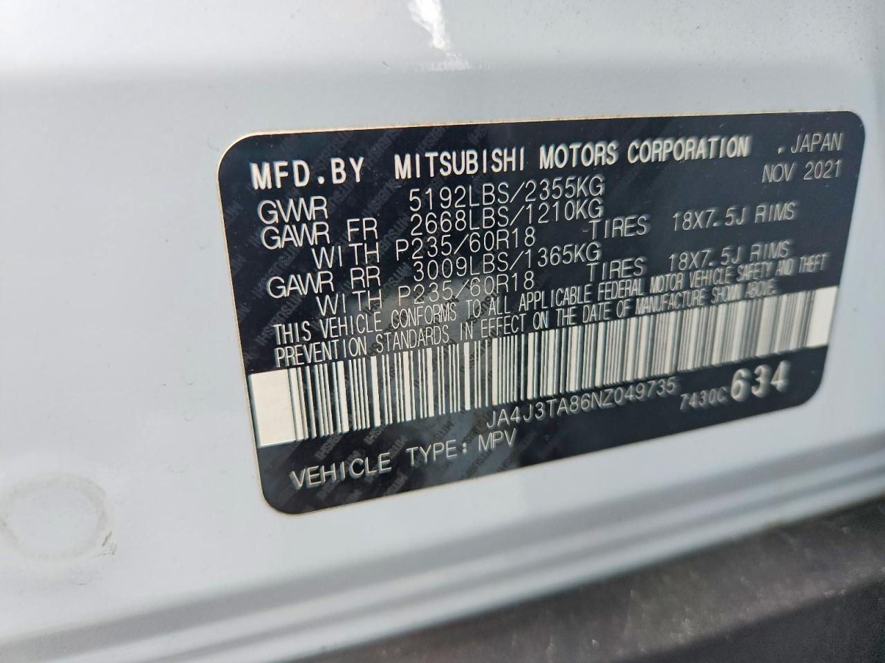 2022 MITSUBISHI outlander