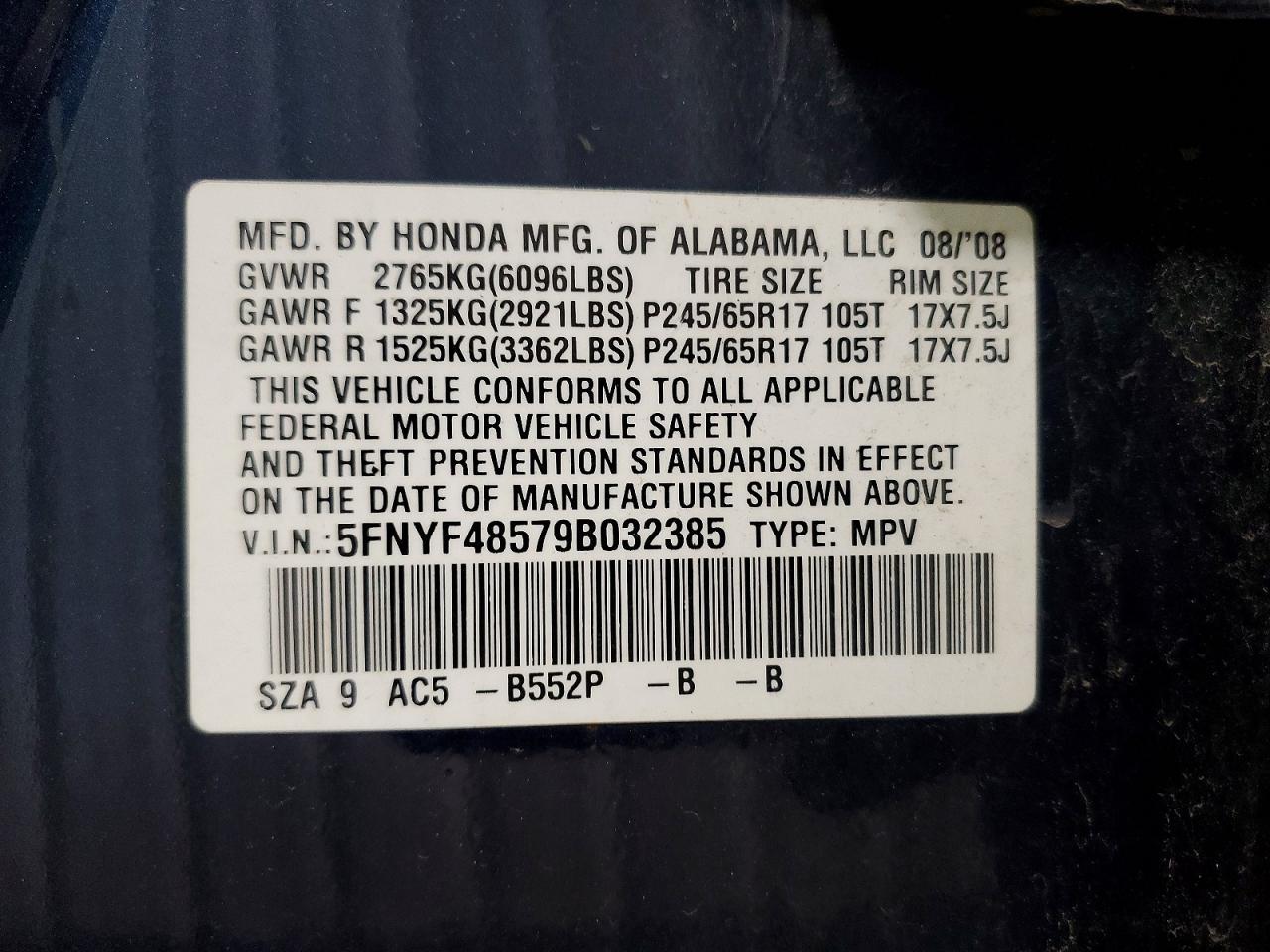 2009 HONDA PILOT