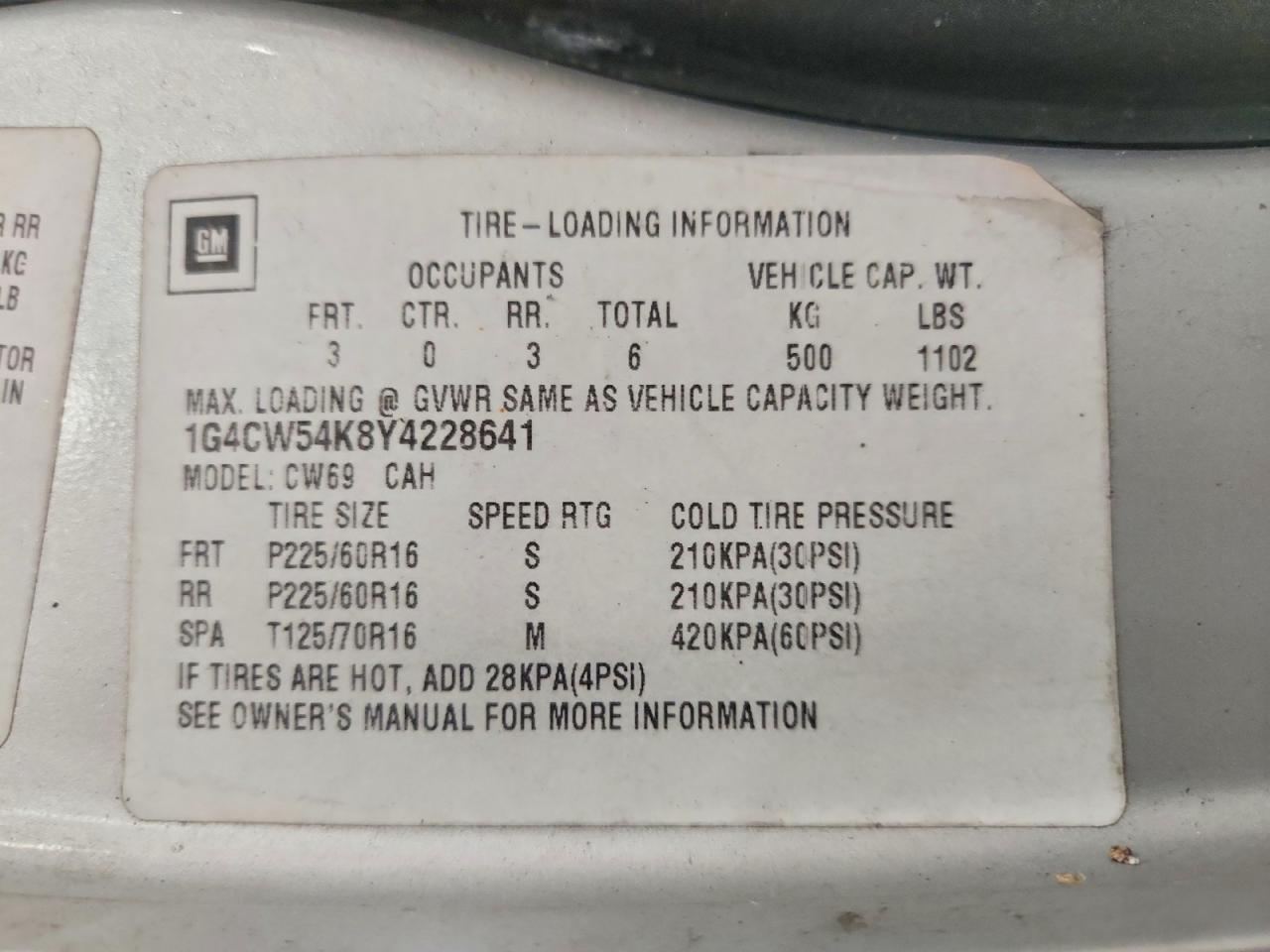 2000 BUICK Park Avenue