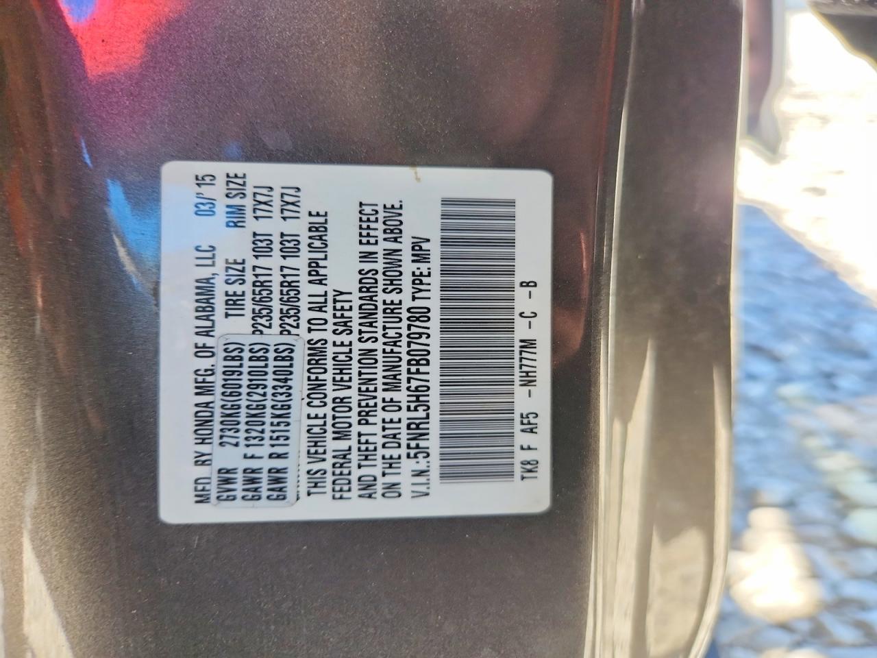 2015 HONDA ODYSSEY
