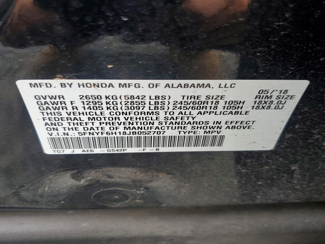 2018 HONDA PILOT