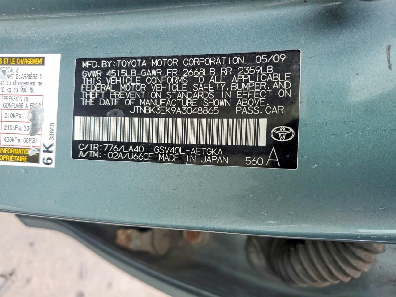 2010 TOYOTA CAMRY