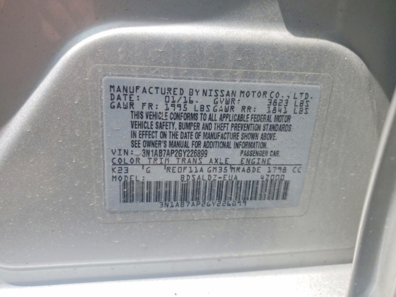 2016 NISSAN SENTRA