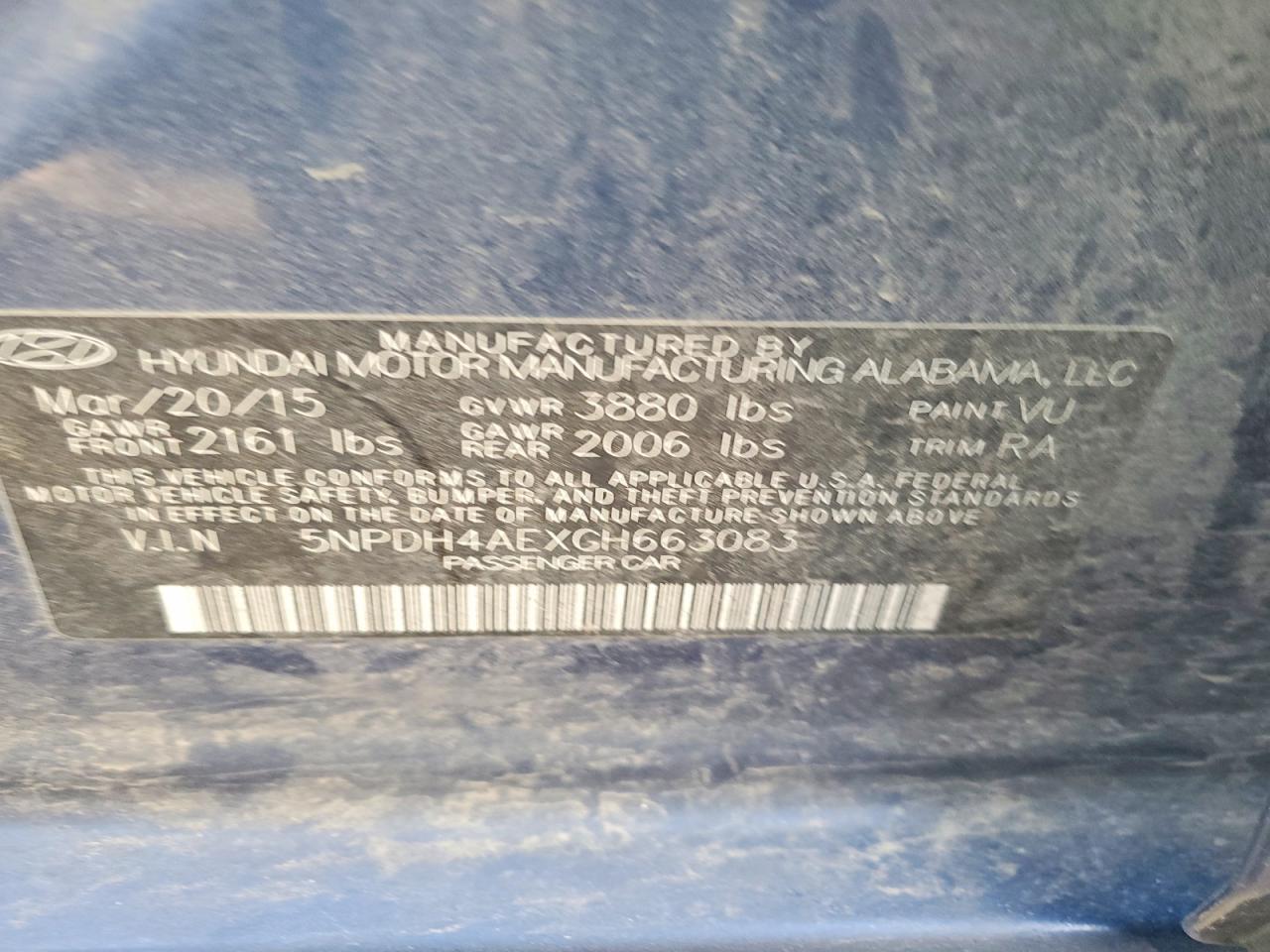 2016 HYUNDAI ELANTRA