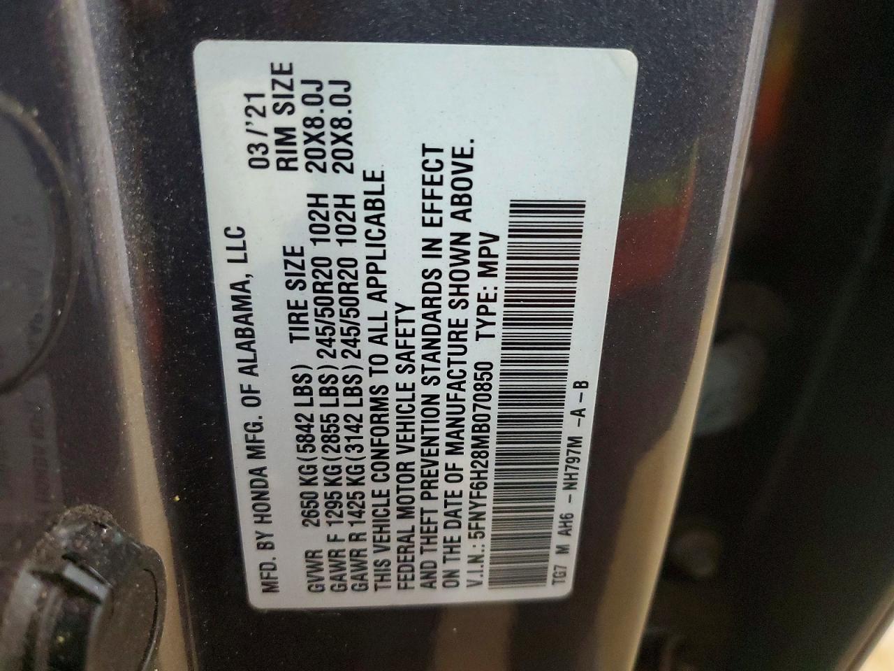 2021 HONDA PILOT