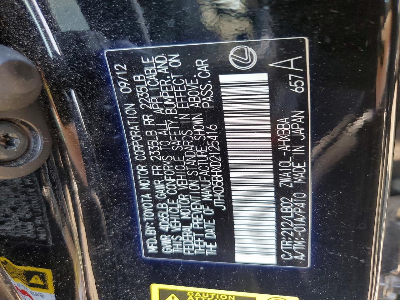 2013 LEXUS CT 200