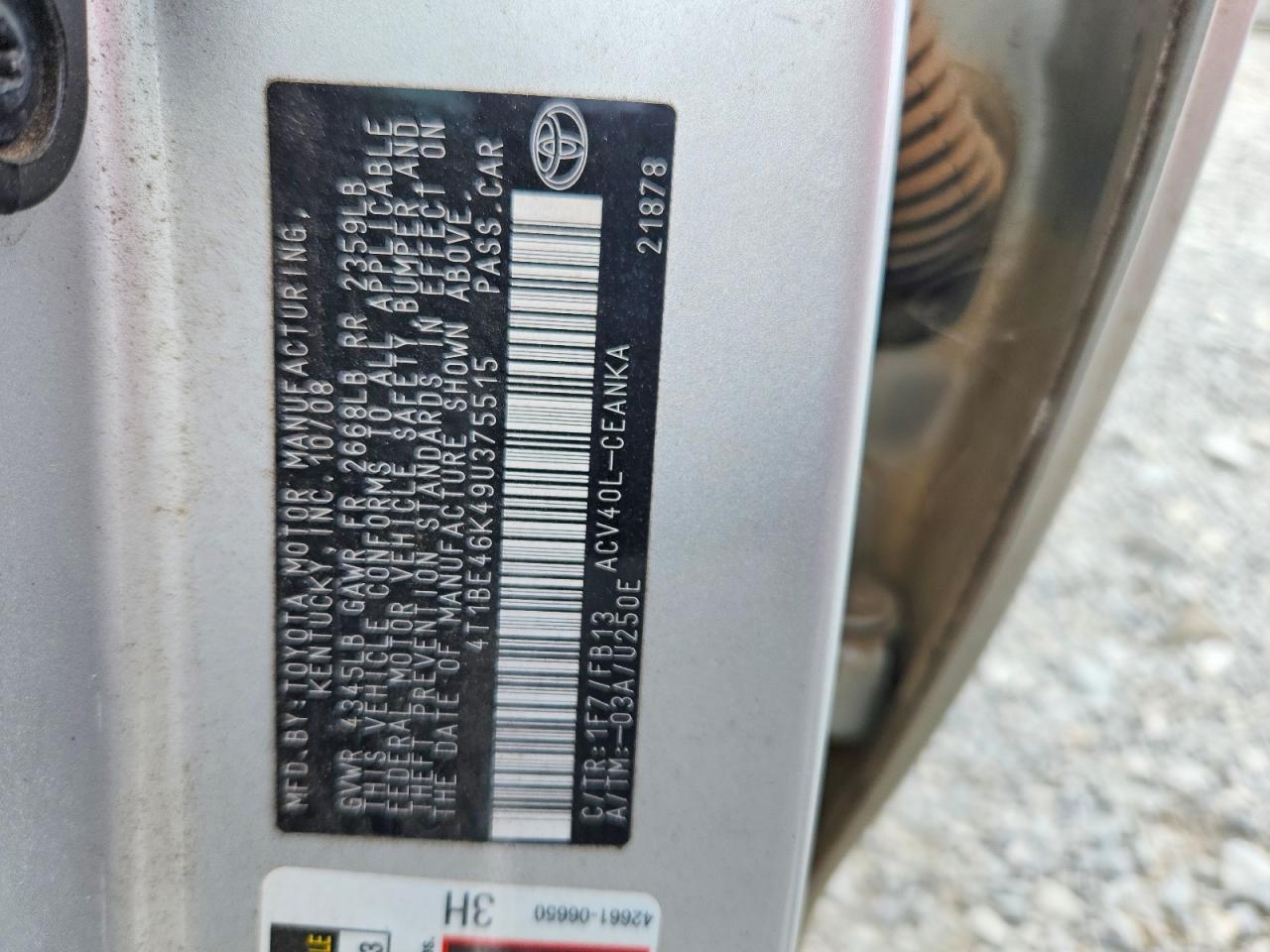 2009 TOYOTA CAMRY