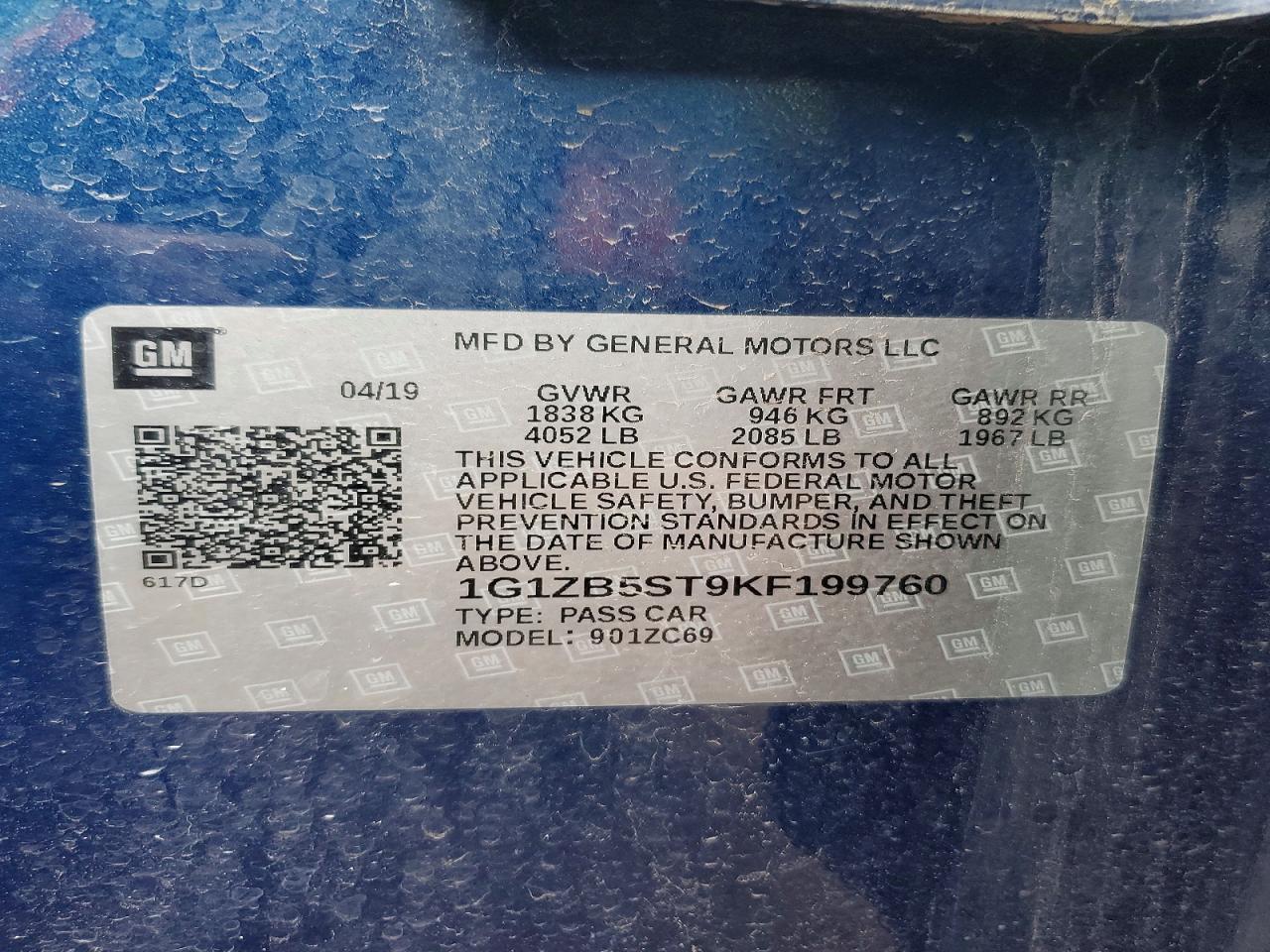 2019 CHEVROLET MALIBU