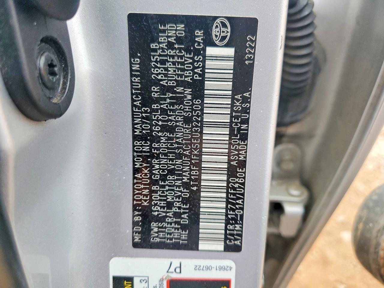 2014 TOYOTA CAMRY