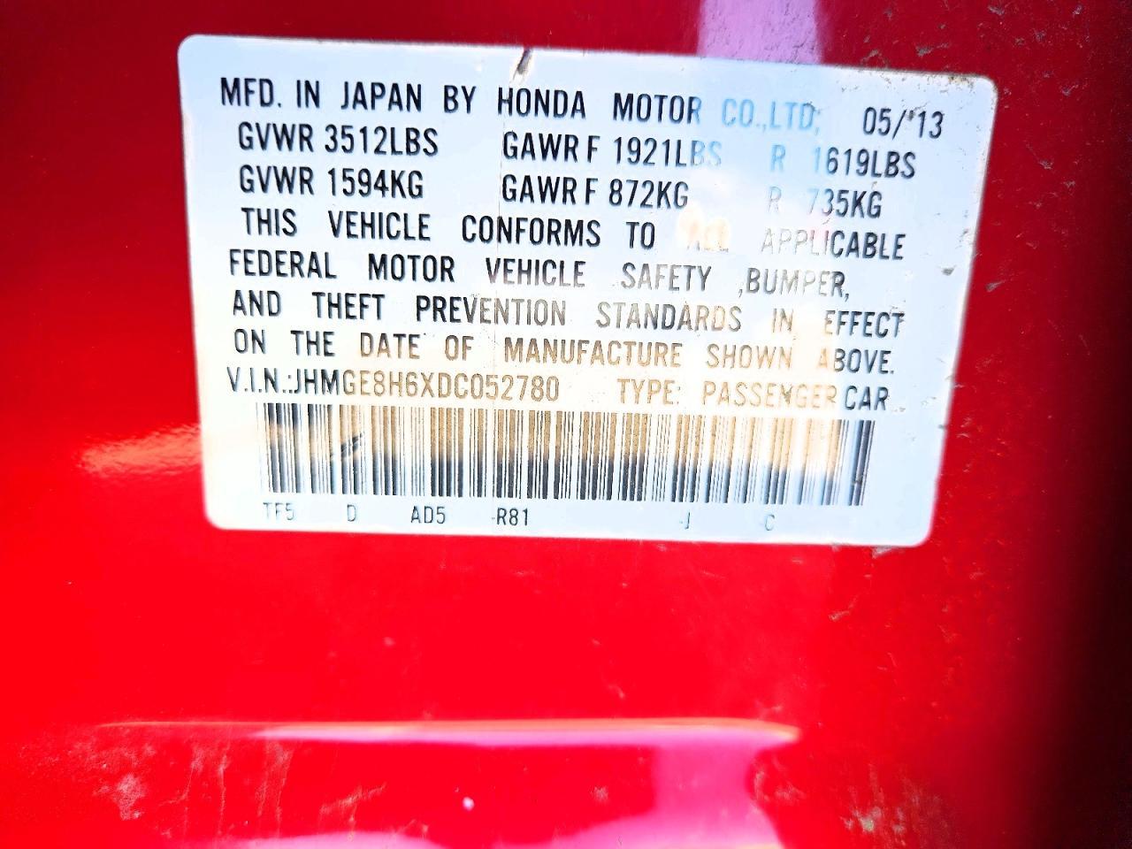 2013 HONDA FIT