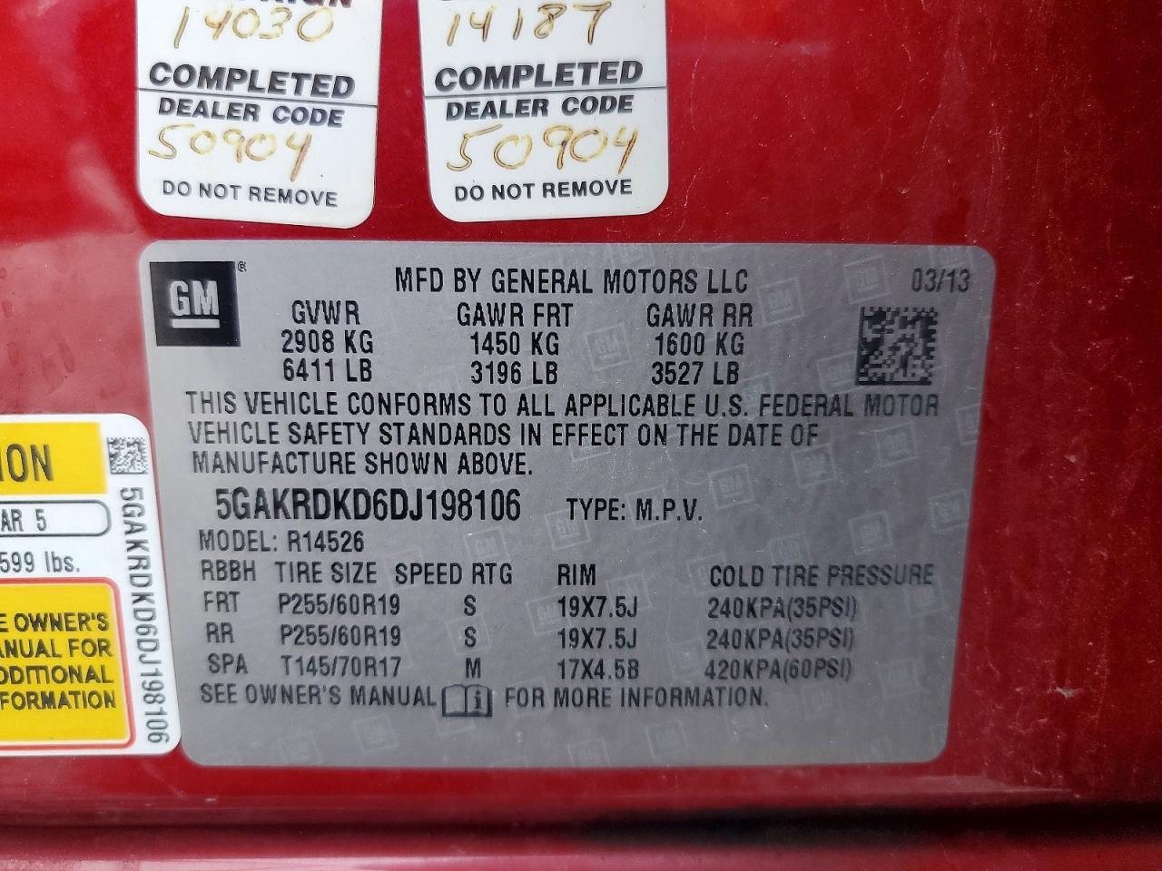 2013 BUICK ENCLAVE
