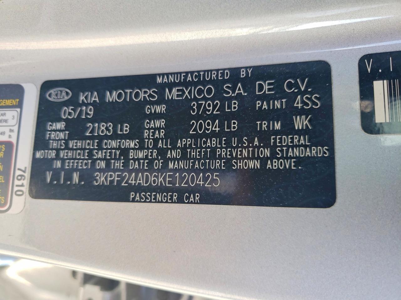 2019 KIA FORTE