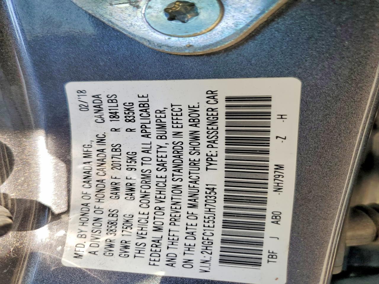 2018 HONDA CIVIC