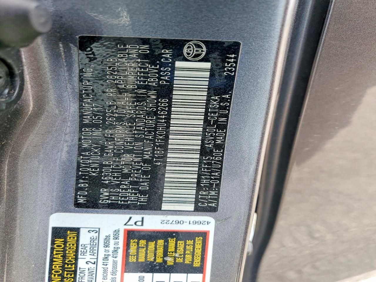 2017 TOYOTA CAMRY