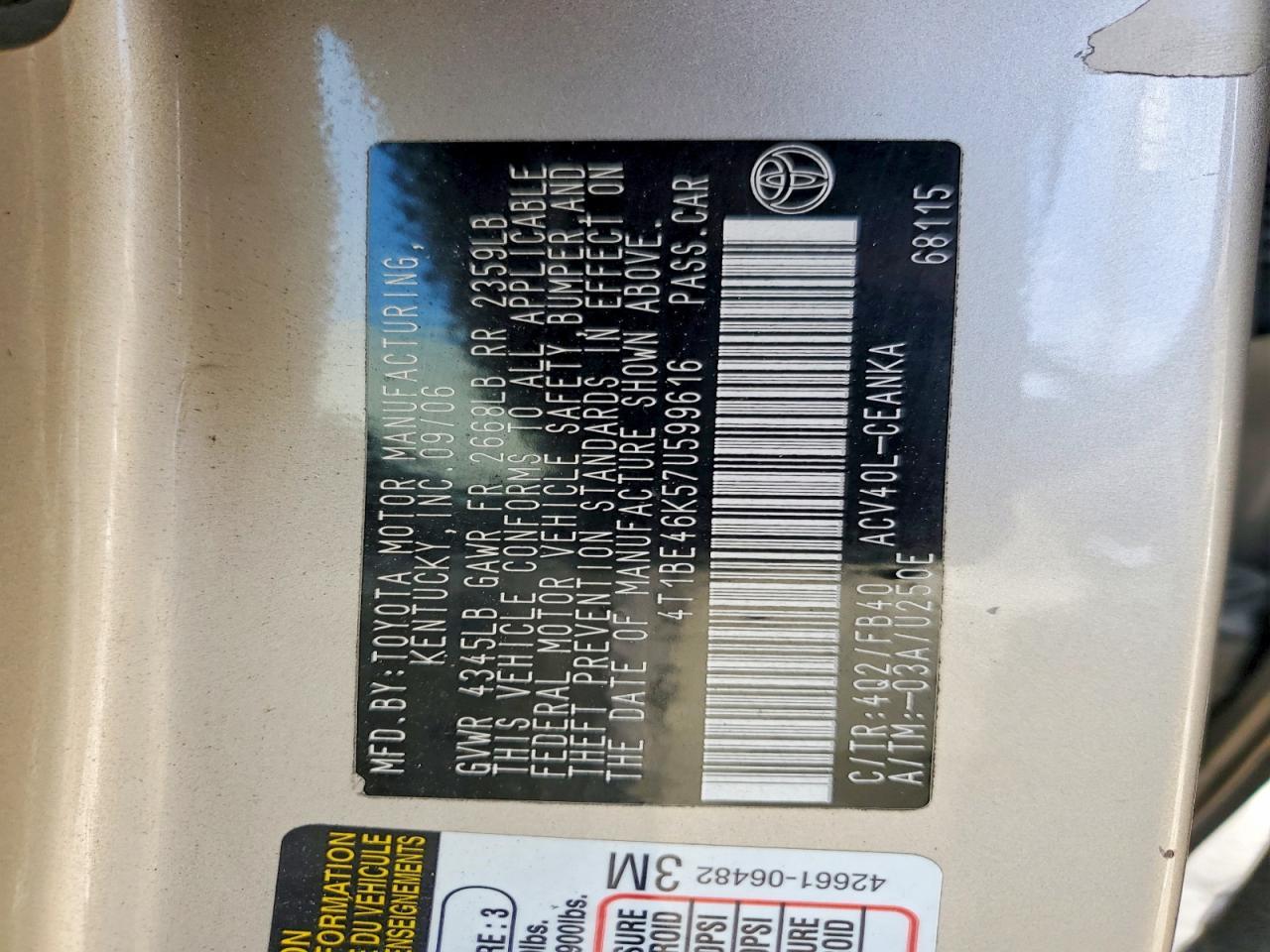 2007 TOYOTA CAMRY