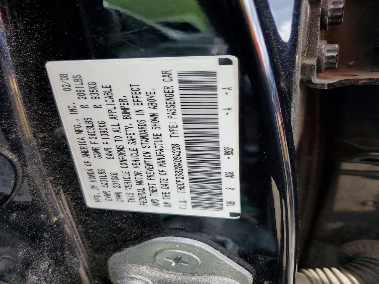 2008 HONDA ACCORD