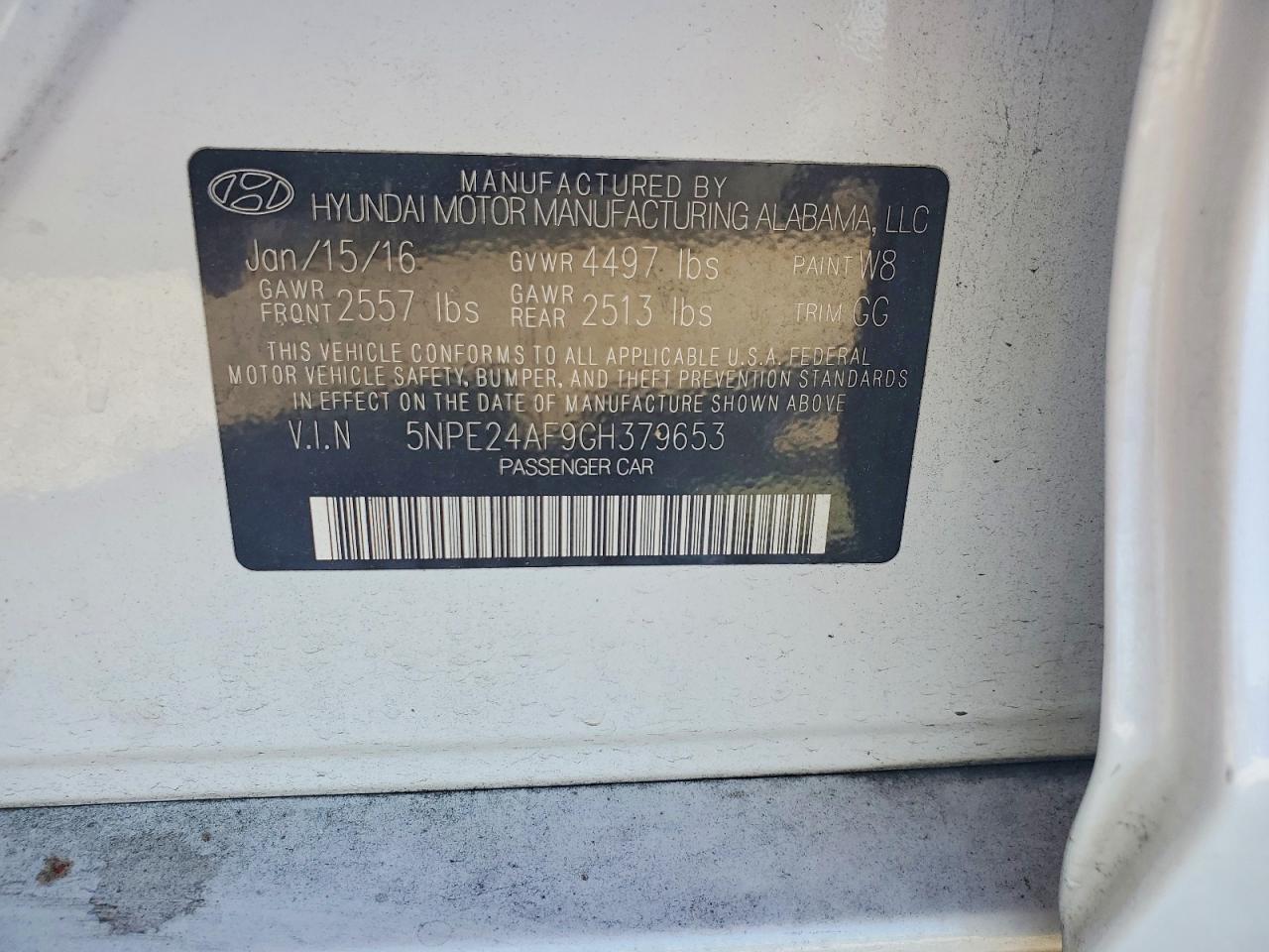 2016 HYUNDAI SONATA