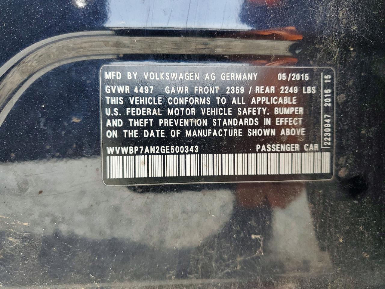 2016 VOLKSWAGEN CC
