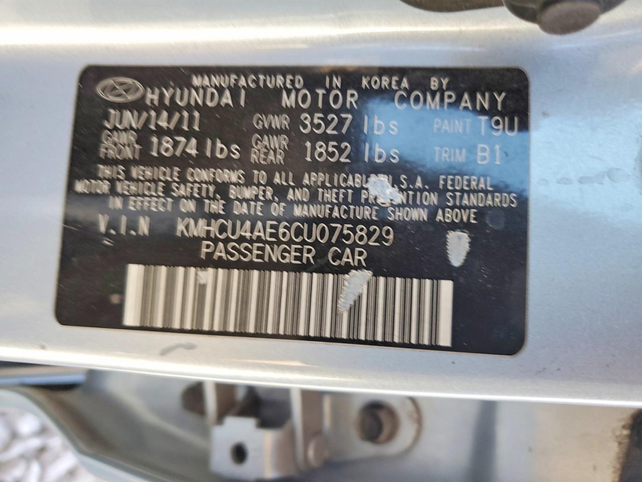 2012 HYUNDAI ACCENT