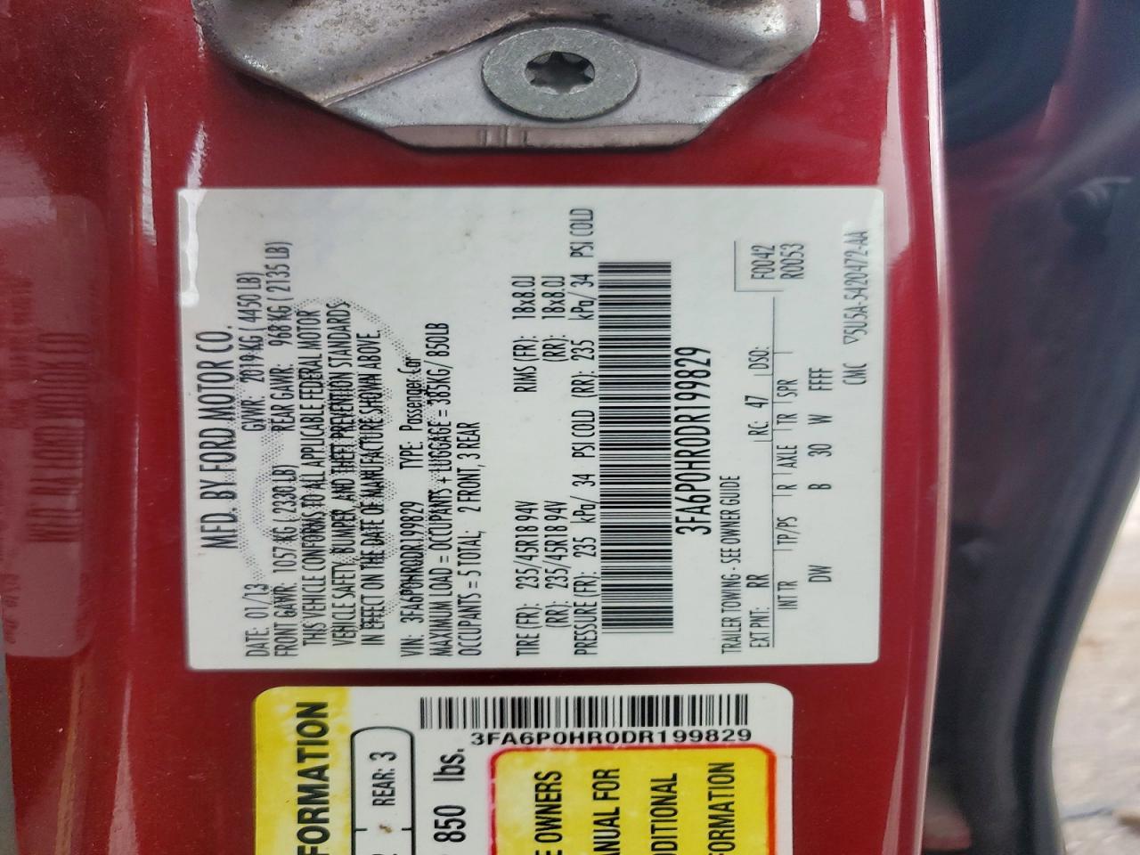 2013 FORD FUSION