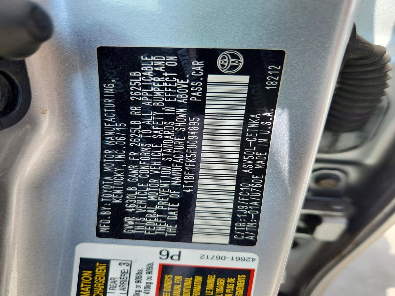 2015 TOYOTA CAMRY