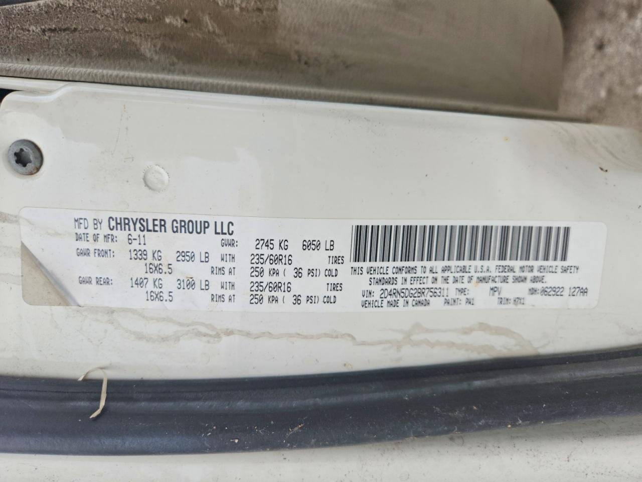 2011 DODGE GRAND CARAVAN