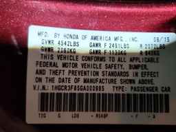 2016 HONDA ACCORD