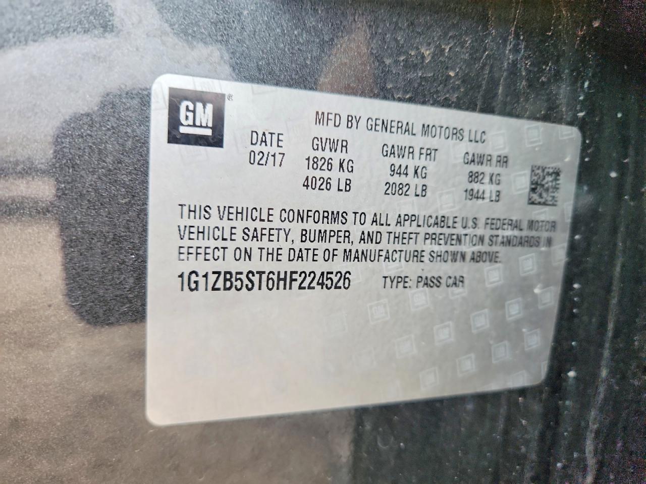 2017 CHEVROLET MALIBU