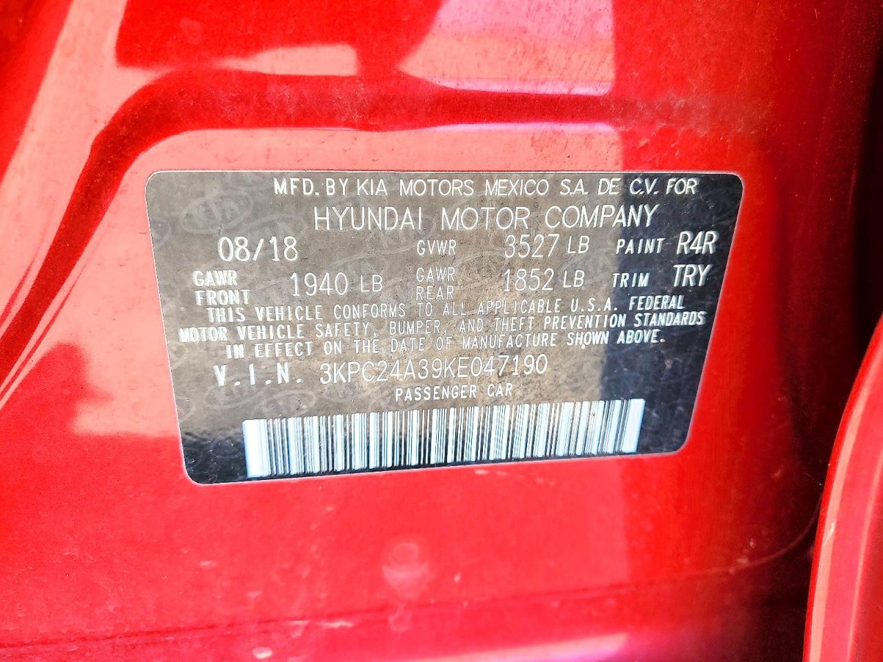 2019 HYUNDAI ACCENT