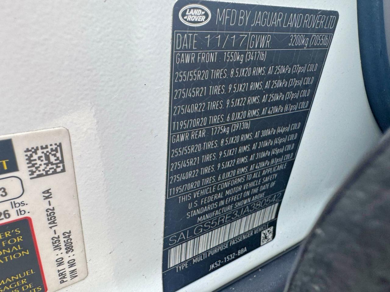 2018 LAND ROVER RANGE ROVER