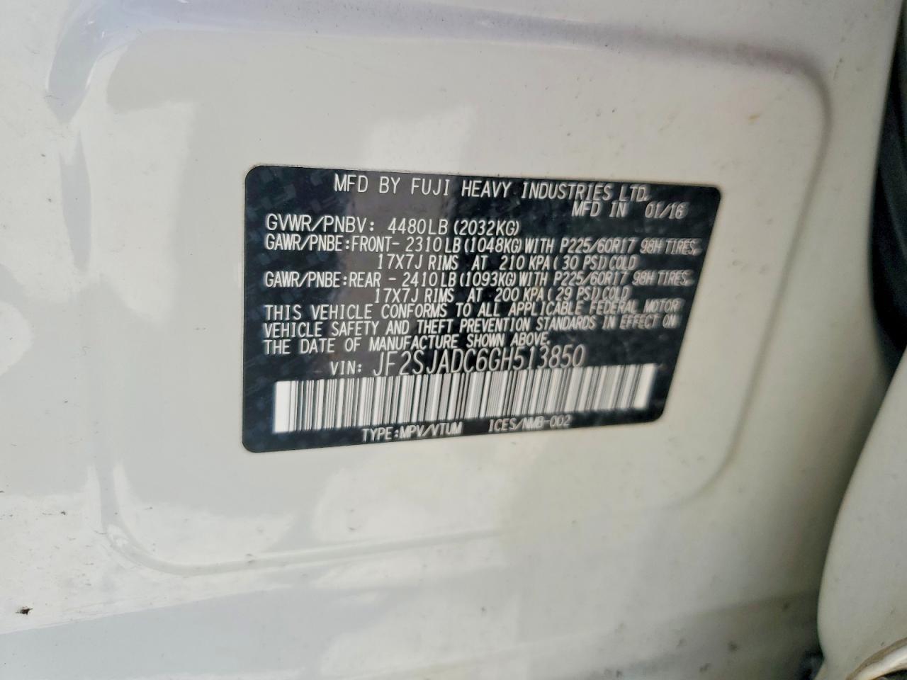 2016 SUBARU FORESTER