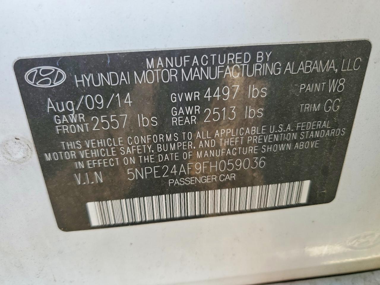 2015 HYUNDAI SONATA