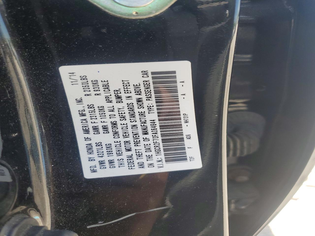 2015 HONDA ACCORD