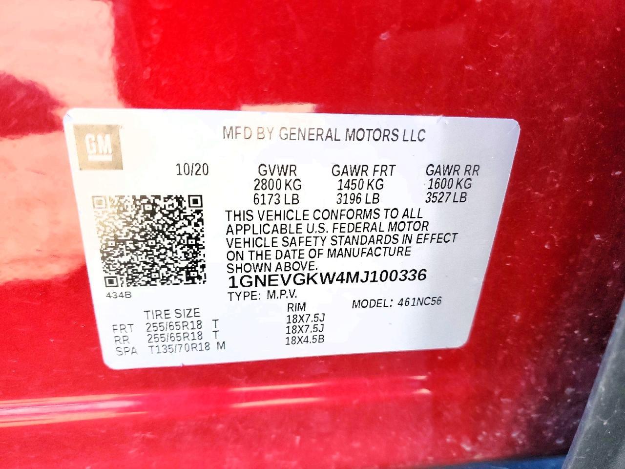 2021 CHEVROLET TRAVERSE