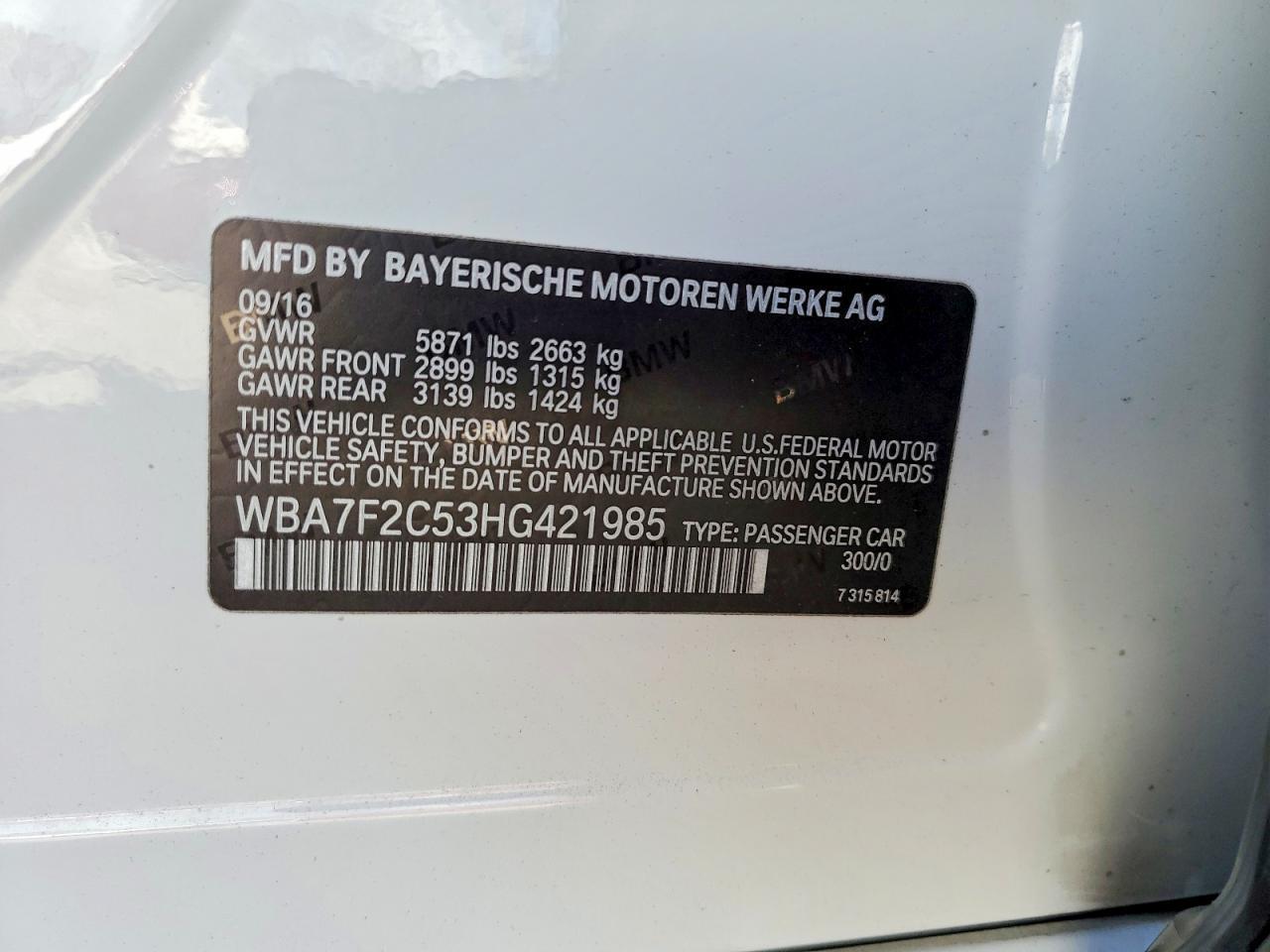 2017 BMW 7 series