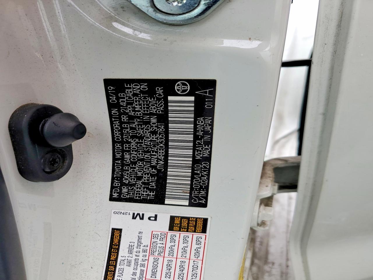 2019 TOYOTA COROLLA