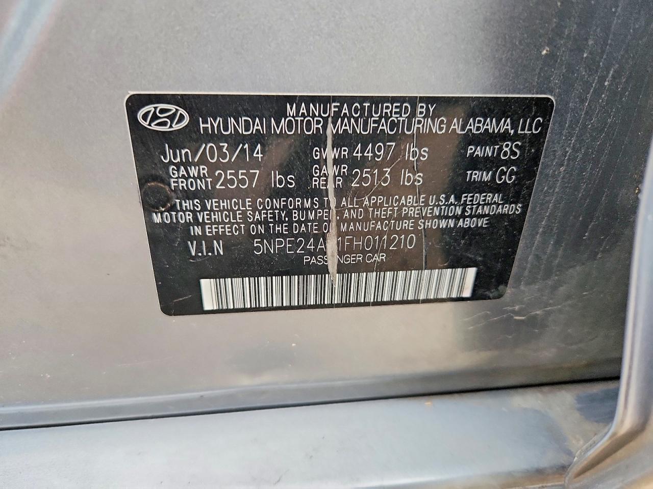 2015 HYUNDAI SONATA