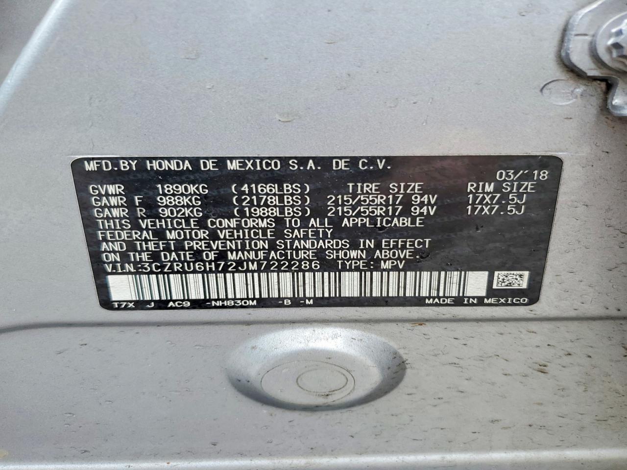 2018 HONDA HR-V