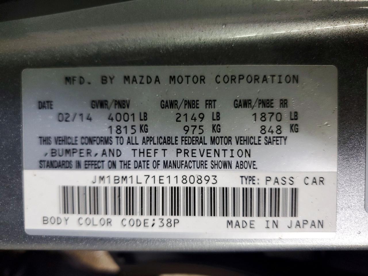 2014 MAZDA 3