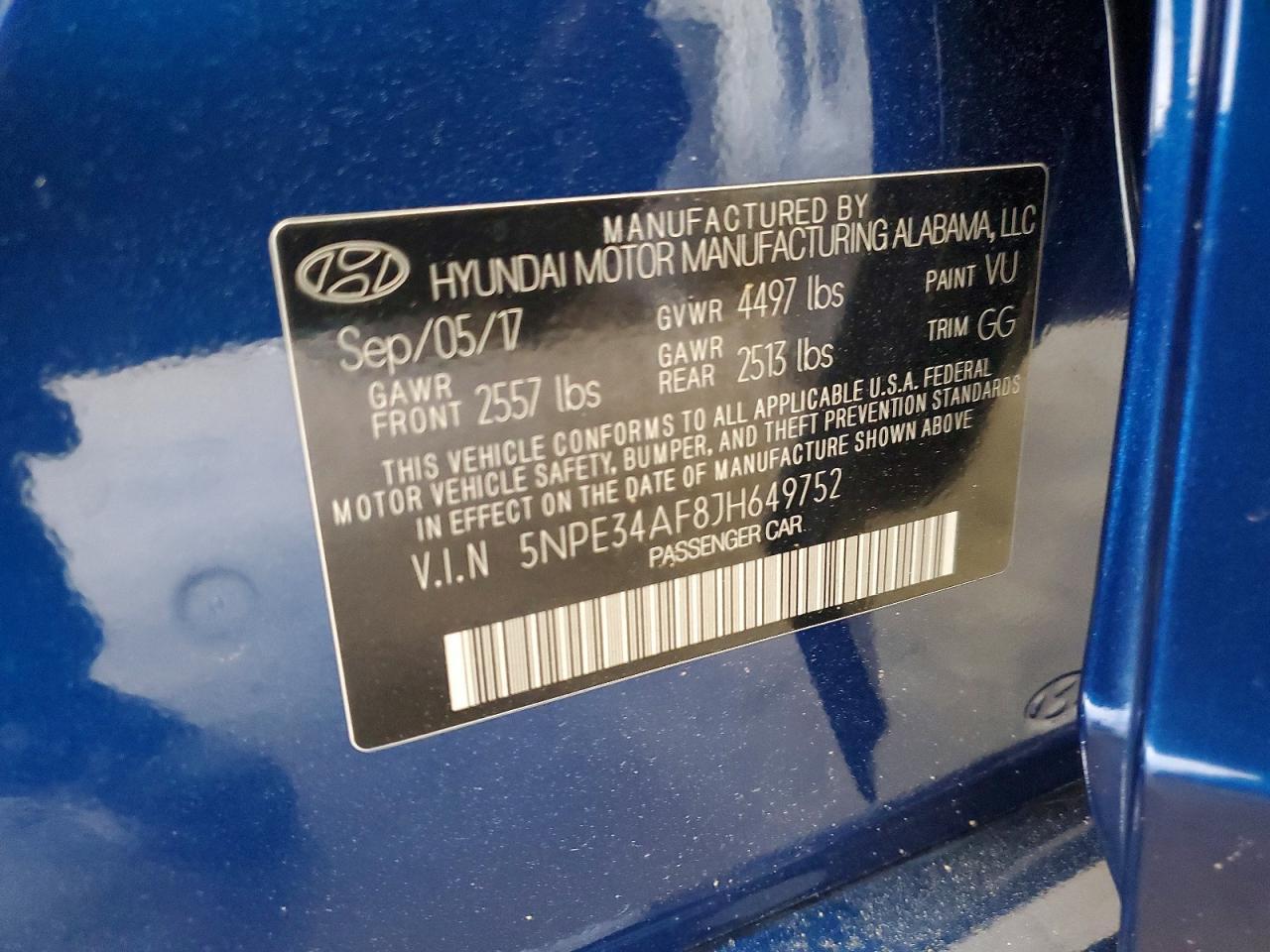 2018 HYUNDAI SONATA