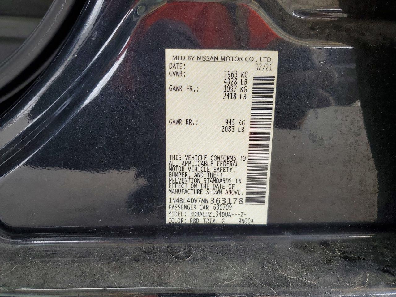 2021 NISSAN ALTIMA