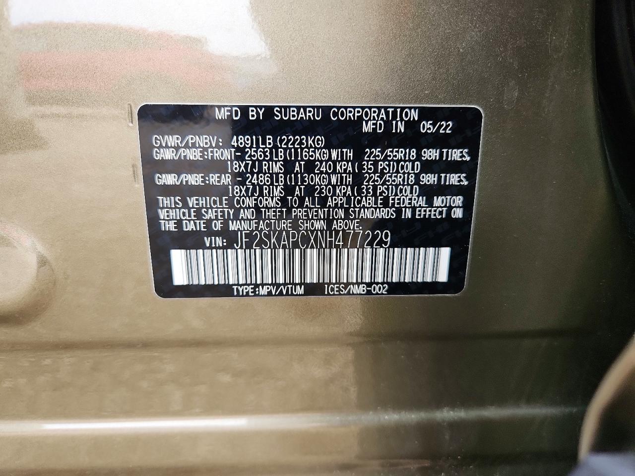 2022 SUBARU FORESTER