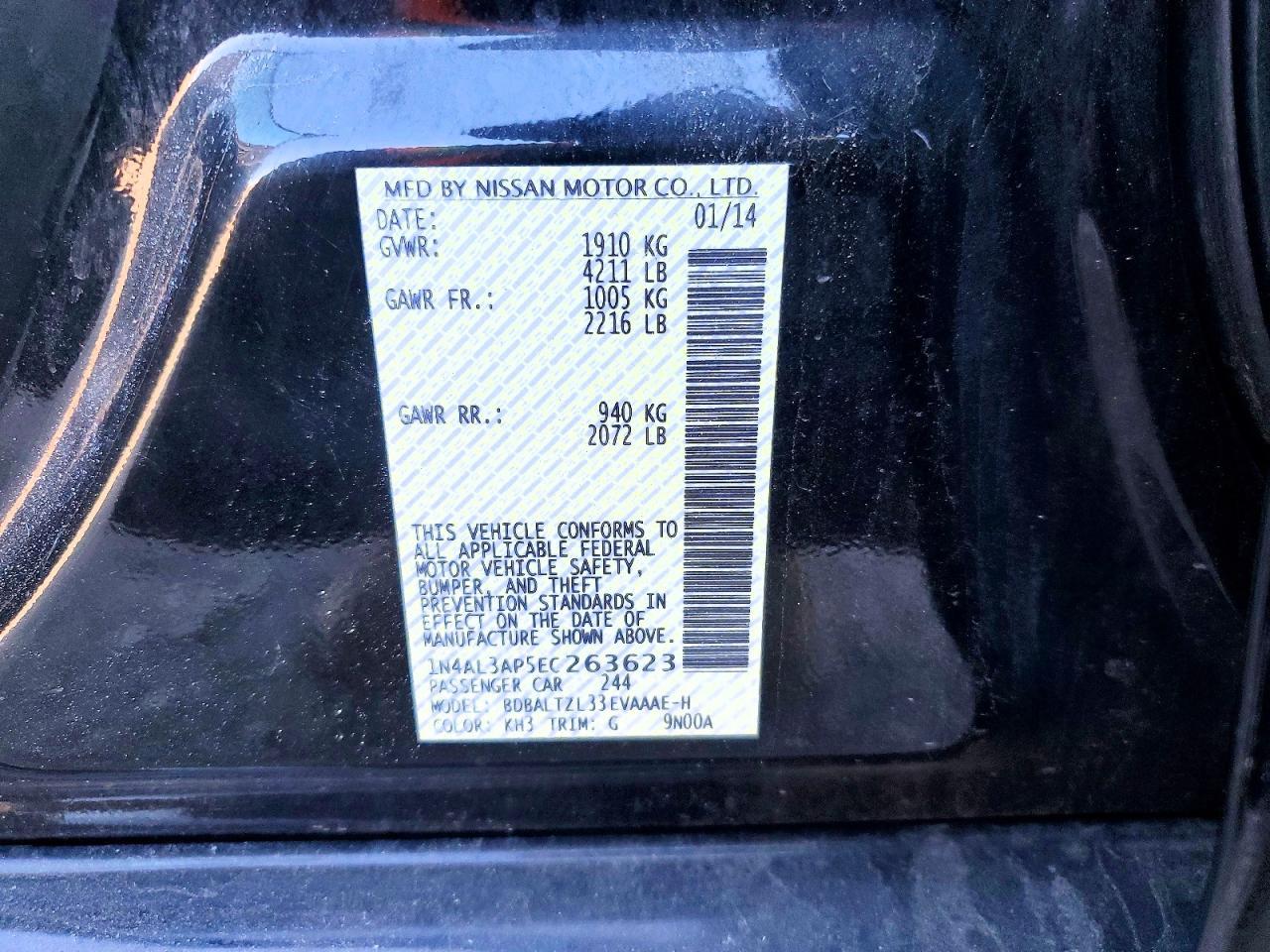 2014 NISSAN ALTIMA