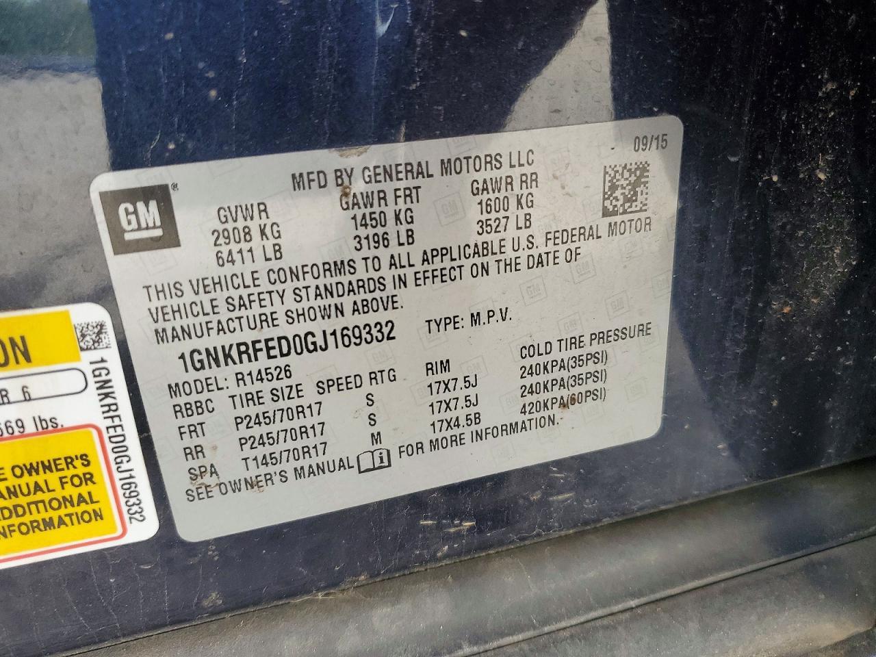 2016 CHEVROLET TRAVERSE